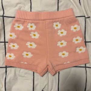 Altar’d State Pink Daisy Knit Shorts